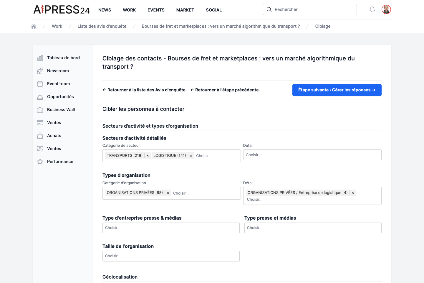 L'étape de ciblage des experts